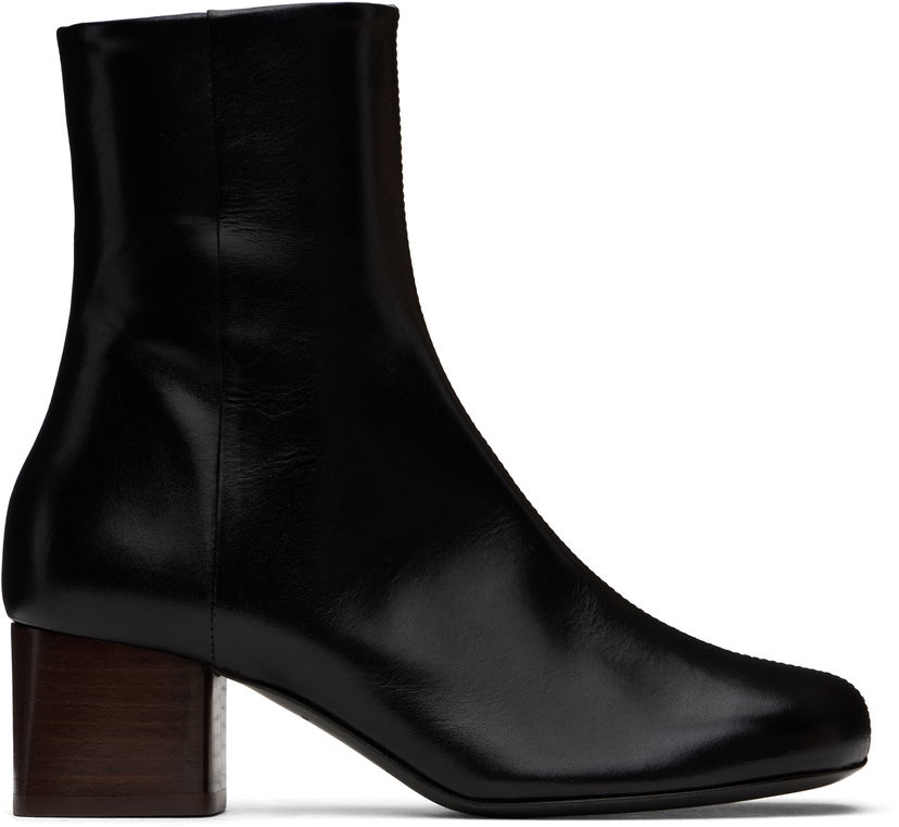 Kläder LEMAIRE LEMAIRE Anatomic 55 Leather Ankle Boots Svart | FO0206 LL0078