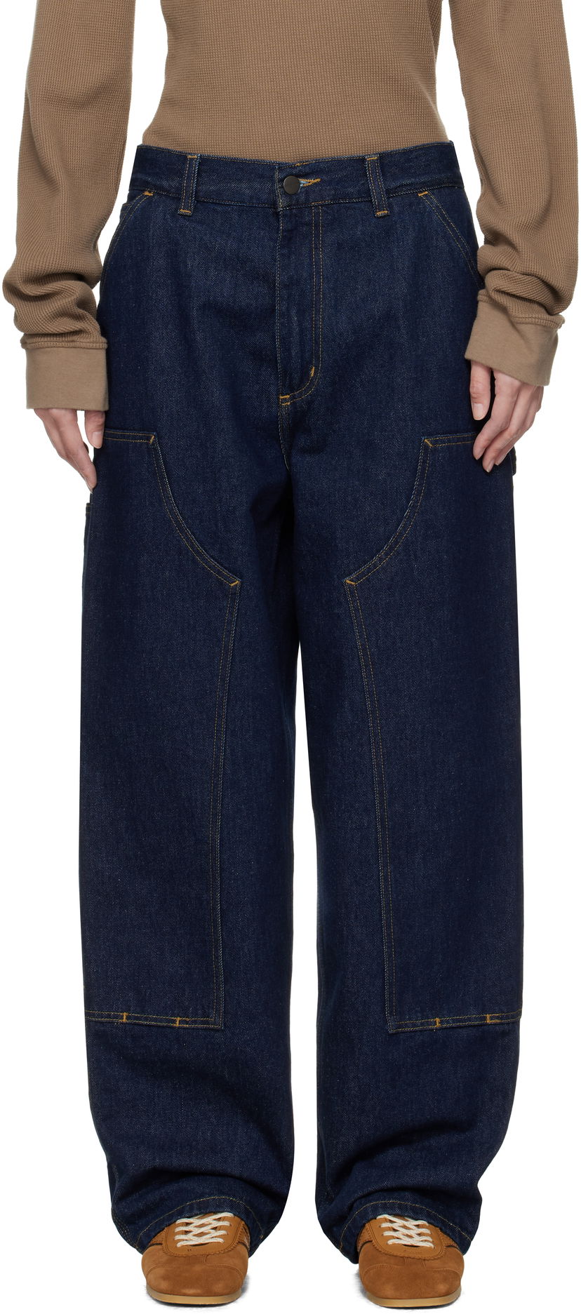 Jeans Carhartt WIP Carhartt WIP Brandon Double Knee Jeans Blå | I034635 0102