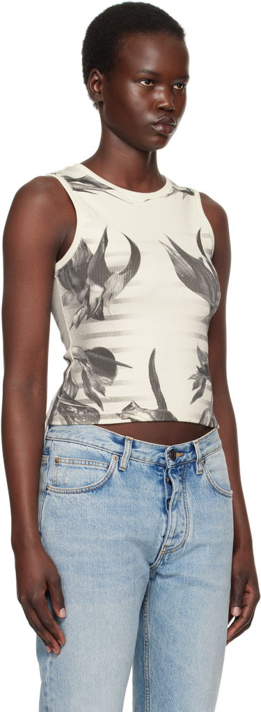 Linne Jean Paul Gaultier Jean Paul Gaultier Flower Body Morphing Tank Top Vit | 25/33-F-DB049-J579-010200, 4