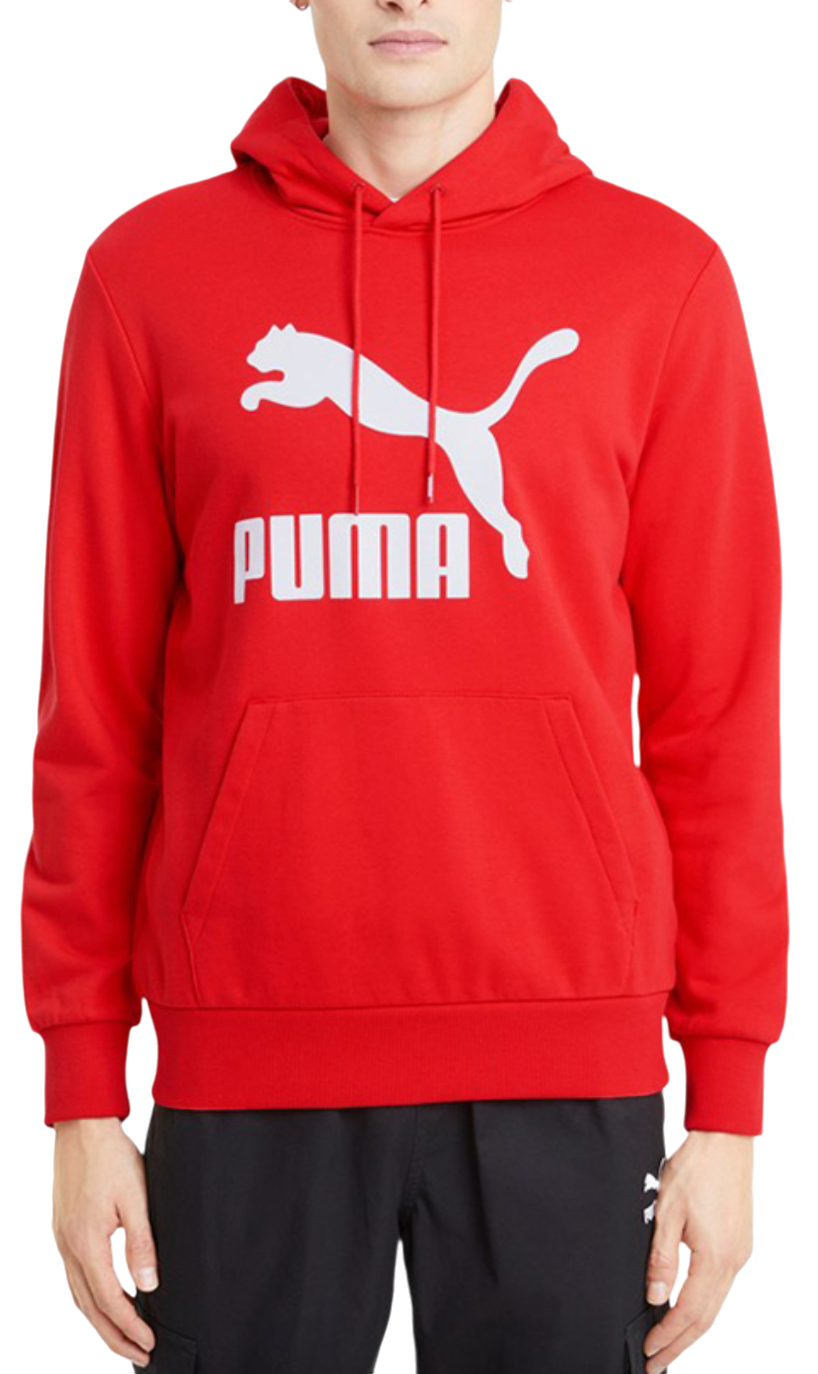 Sweatshirt Puma Classics Logo Hoodie Röd | 53008411