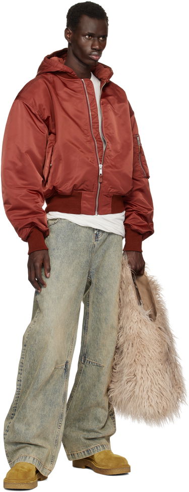 Bomberjacka Entire Studios Entire Studios Hooded Broad Bomber Jacket Röd | ES2539GA, 3