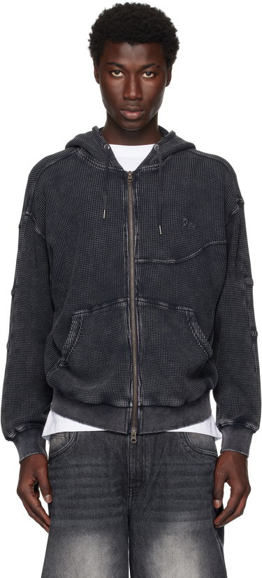 Sweatshirt Dime Dime Premium Waffle Zip Hoodie Svart | DIMESU258BLK, 0