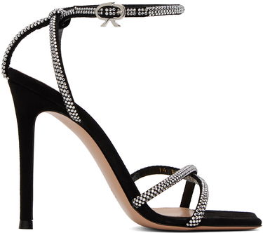 Sneakers och skor Gianvito Rossi Crystal-Embellished Suede Sandals Svart | G32326.15RIC.CAM, 0