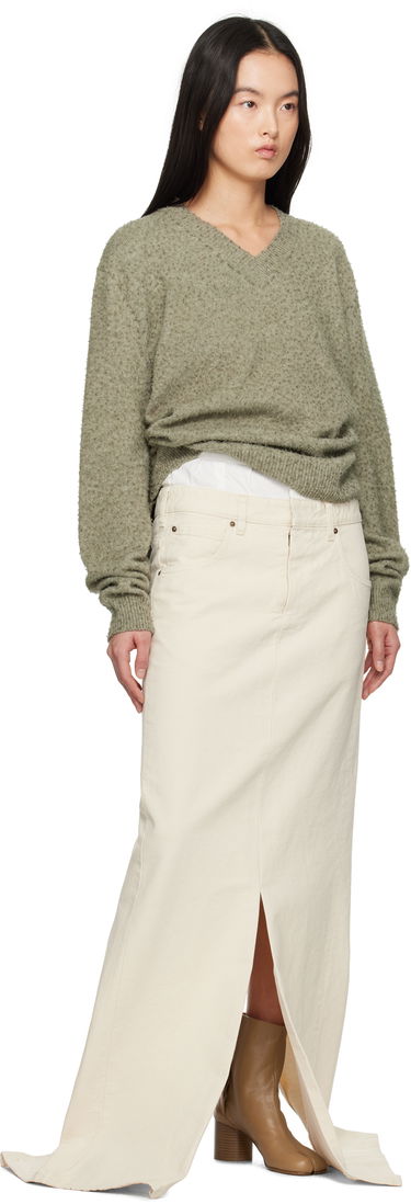 Kjol Maison Margiela Maison Margiela 'Anonymity Of The Lining' Denim Maxi Skirt Beige | S51MI0004 M35261, 3