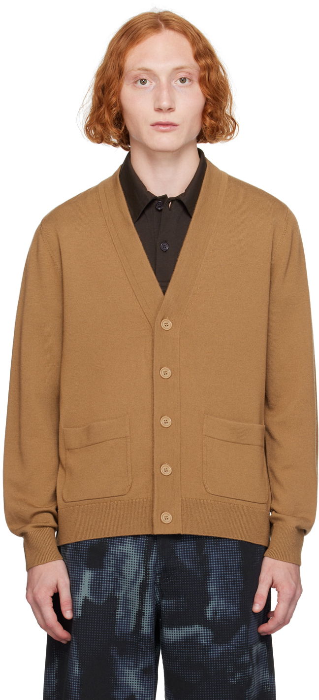 Sweater Dries Van Noten Brown Merino Wool Cardigan Beige | 242-021206-9700, 0