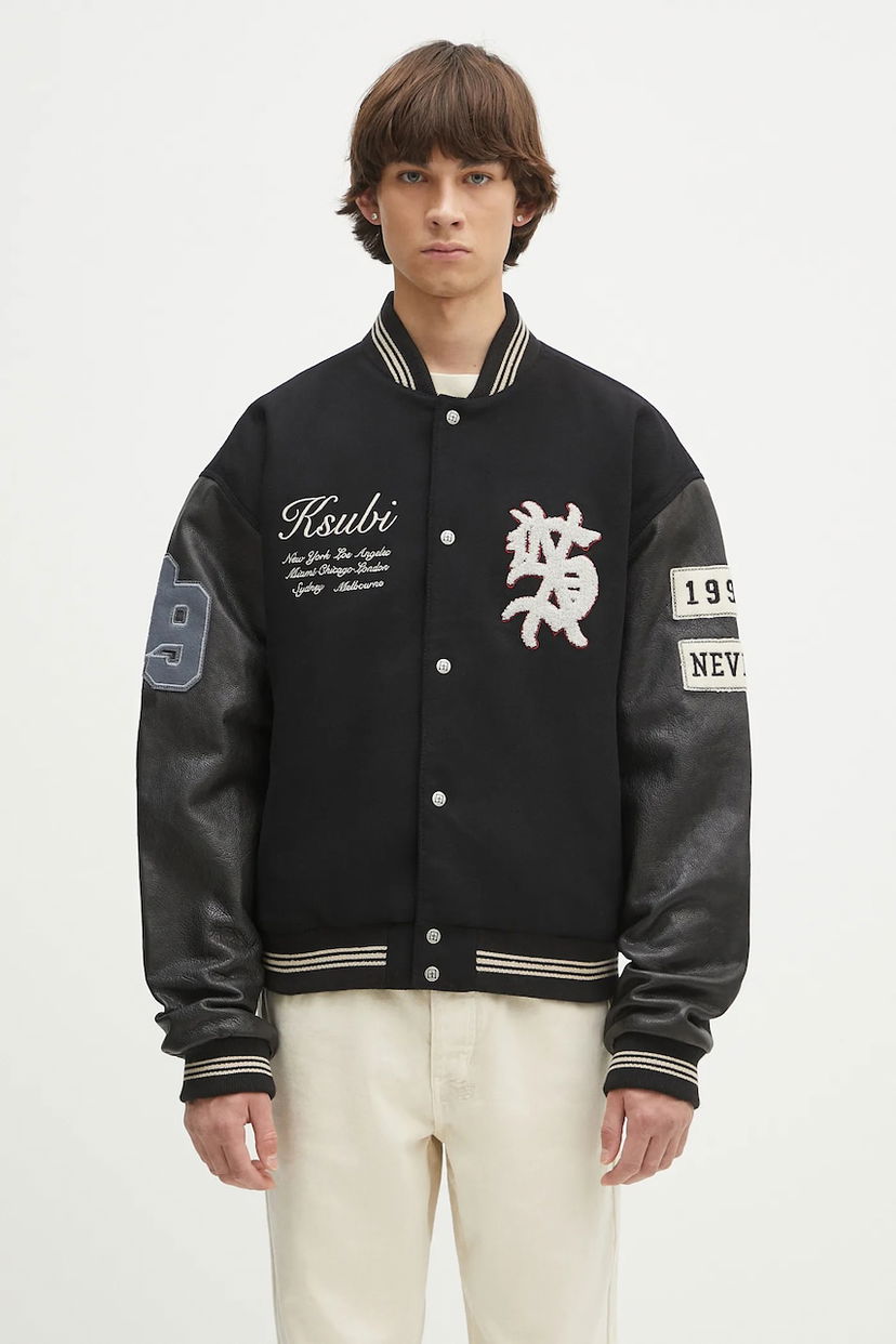 Bomberjacka Ksubi KSUBI Playoff Varsity Bomber Jacket Svart | MSP25JK003