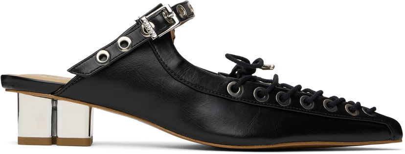 Sneakers och skor GANNI GANNI Oleatex Lace-Up Mules Svart | S2925