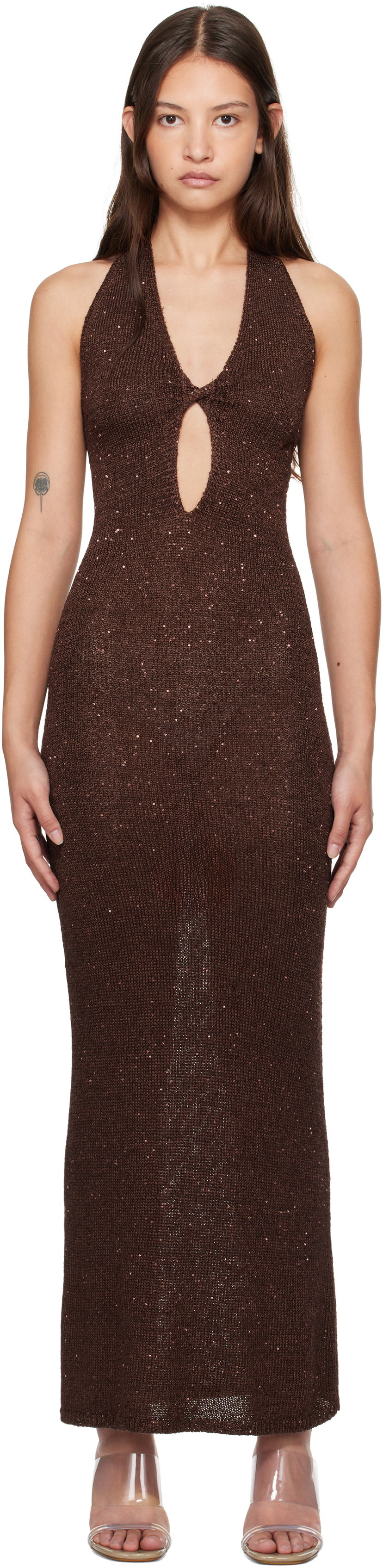 Klä BEC + BRIDGE BEC + BRIDGE Delfina Halter Midi Dress Brun | H24-12436
