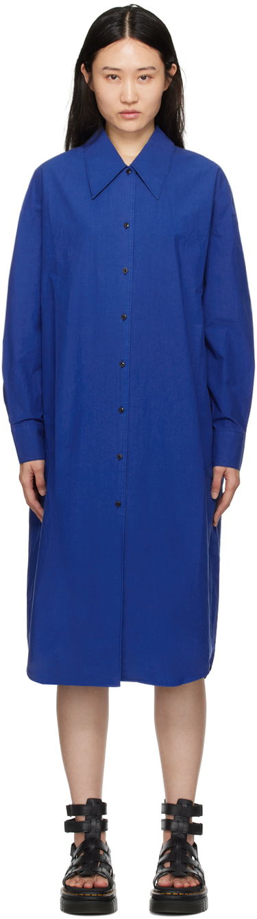 Skjorta YMC YMC Judy Midi Shirt Dress Blå | Q1WAD, 0