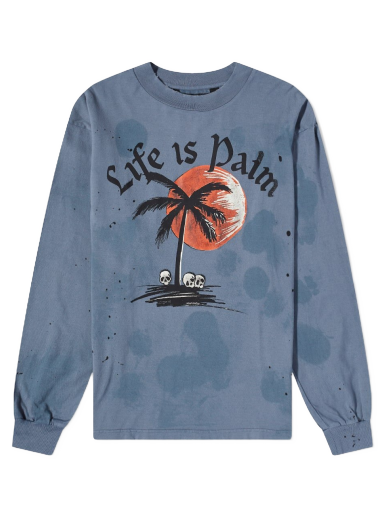 Sweater Palm Angels Sumset Palm Garmet Dyed Tee Grå | PMAB002F22JER0034910