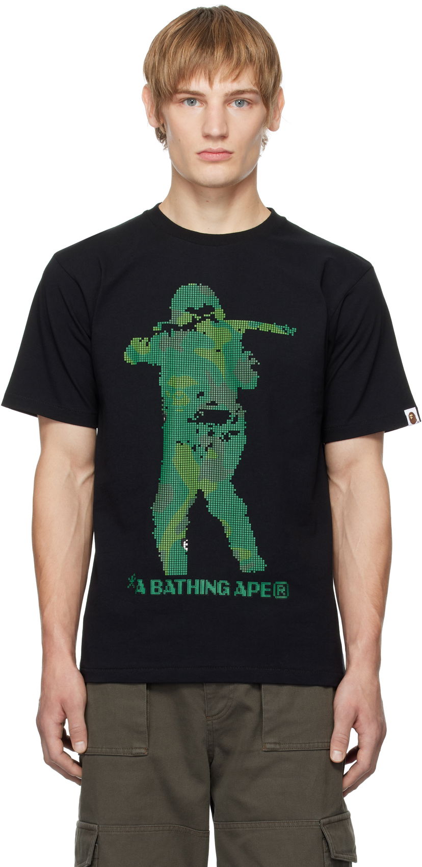 T-shirt BAPE Bitmap Soldier Graphic T-Shirt Svart | 001TEK801042M