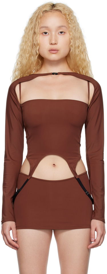 Crop top Miaou Miaou Phoenix Cutout Top Brun | 7043-CL-CIN, 0