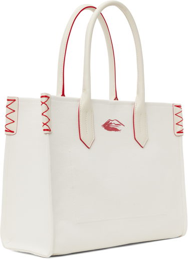 Tygpåse Balmain Balmain B-Army Lipstick Print Tote Bag Vit | EN0FF993TLIC, 2