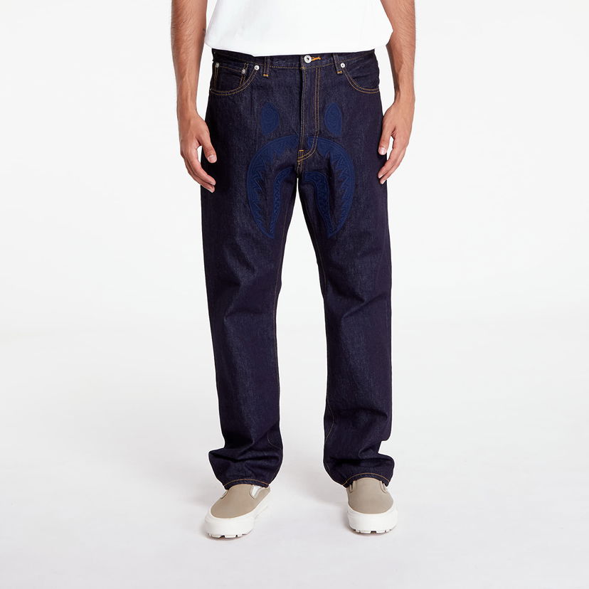 Jeans BAPE A BATHING APE Shark 13 Oz Denim Pants Indigo Mörkblå | 001DPK801004M ING