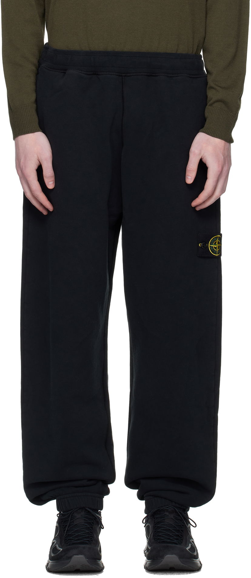 Träningsbyxor Stone Island Stone Island Brushed Organic Cotton Fleece Sweatpants Svart | K2S15 6200004 S0A20