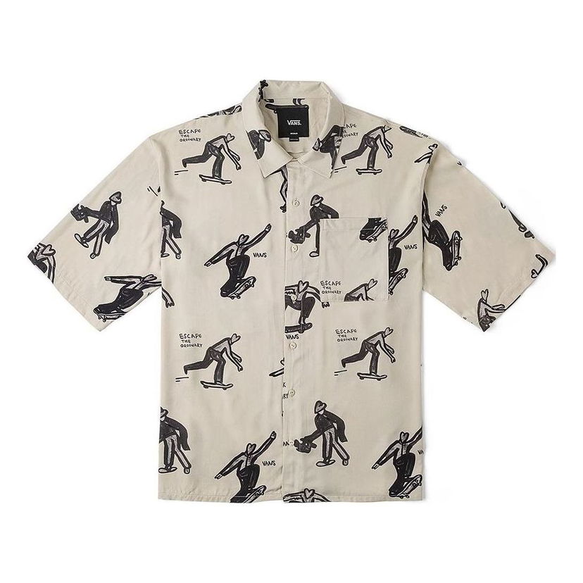 Skjorta Vans Artist Collection Short-Sleeved Shirt Beige | VN000J2XDGG