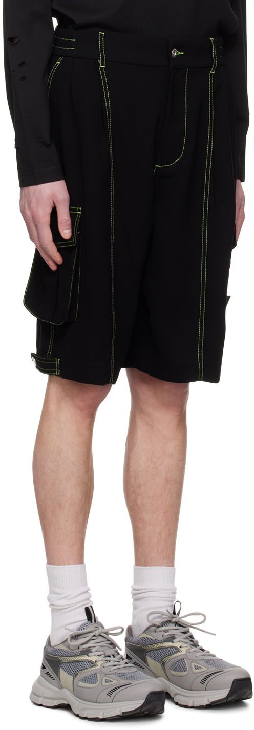 Shorts Feng Chen Wang Feng Chen Wang Contrast Stitch Cargo Shorts Svart | FMS15ST08, 1