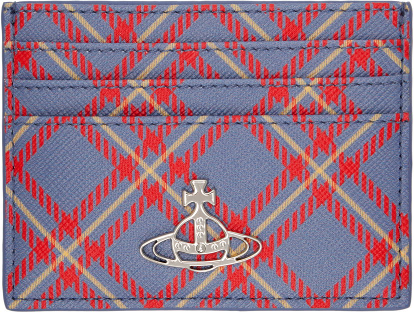 Plånbok Vivienne Westwood Vivienne Westwood Flat Card Holder with Tartan Print Blå | 54030006W-S0022-