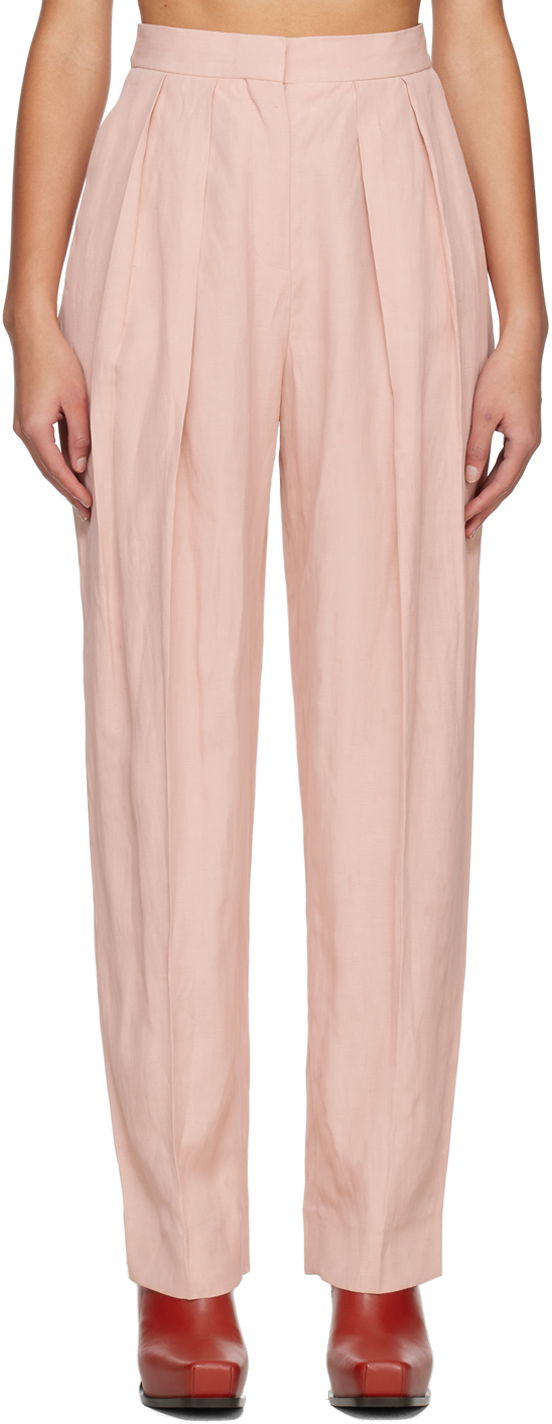 Byxor Stella McCartney Stella McCartney Pleated Trousers Rosa | 6400643STA49