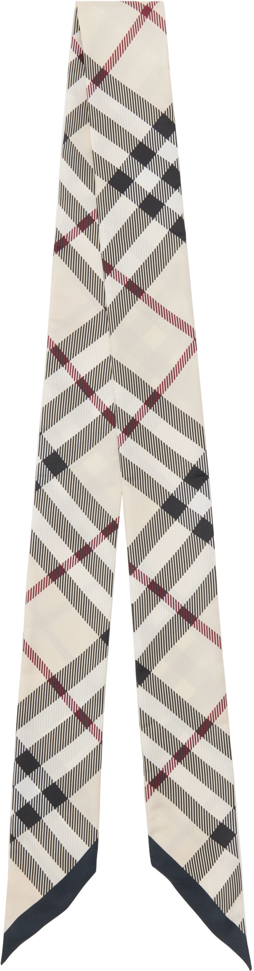 Halsduk Burberry Burberry Skinny Check Silk Scarf Beige | 8095831
