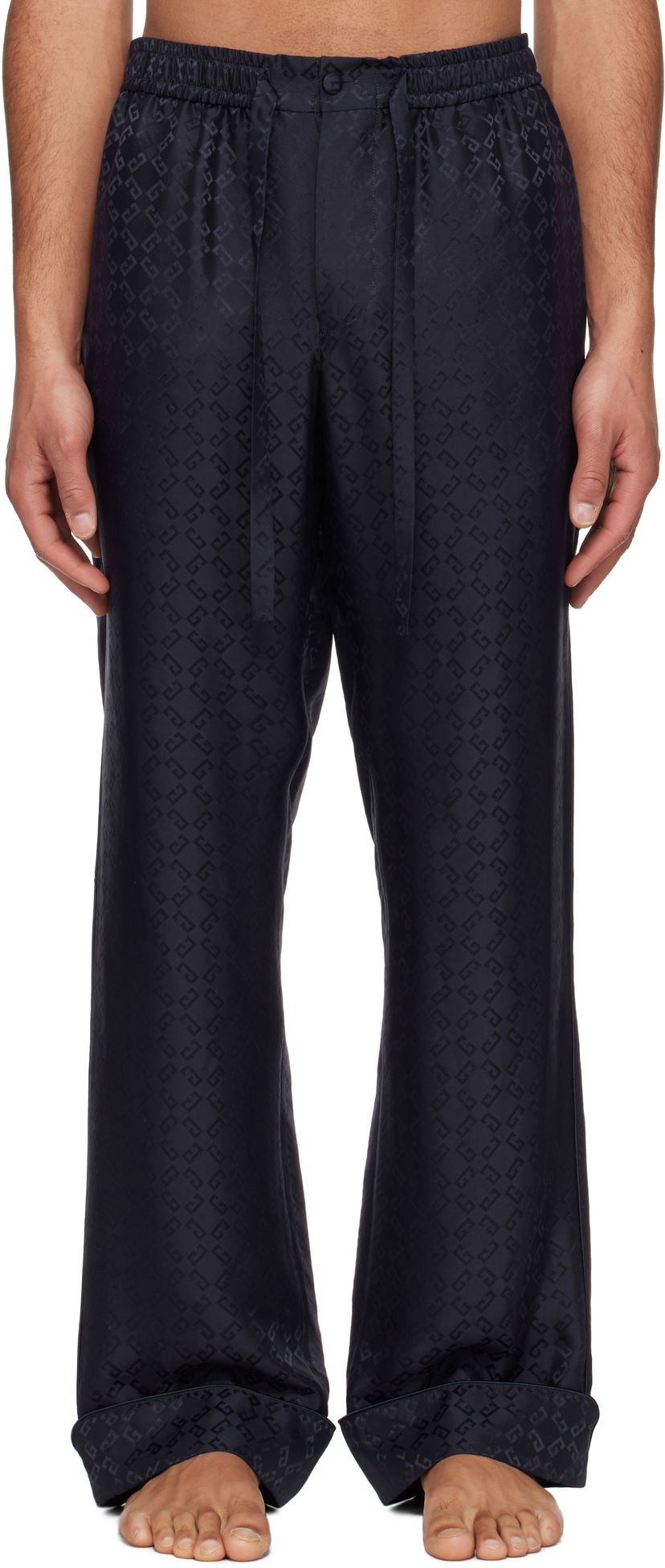 Byxor Givenchy Givenchy Monogram Jacquard Pyjama Pants Svart | BM51J015U4401