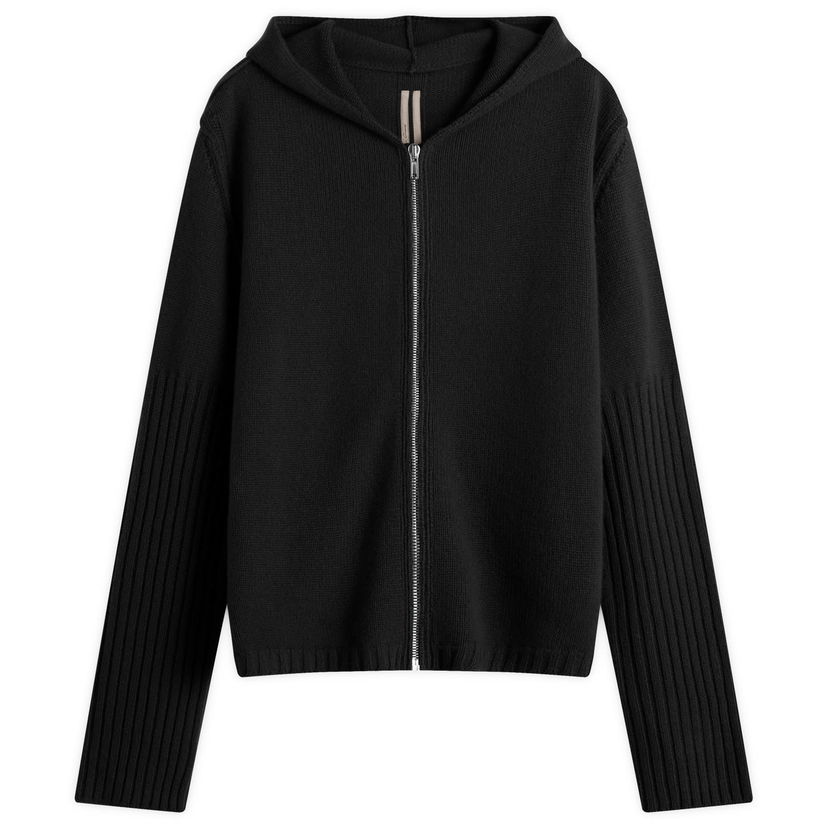 Sweater Rick Owens Rick Owens Knit Zip Hoodie Svart | RU02E1666-KWV-09