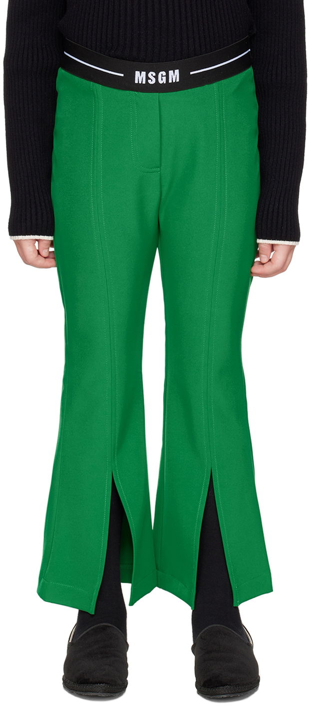 Byxor MSGM MSGM Kids Flared Trousers Grön | MS029176