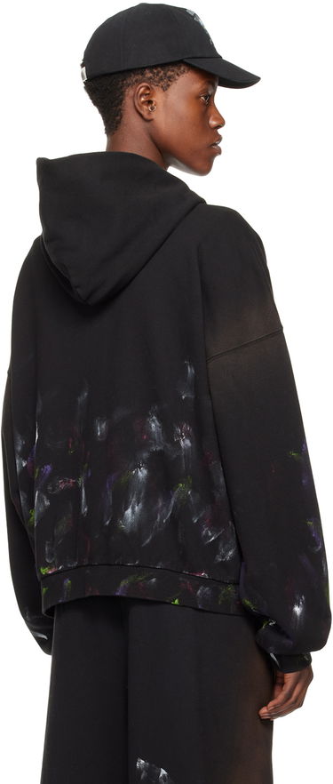Sweatshirt We11done Painted Zip-Up Hoodie Svart | WD-TJ0-24-777-U-BK, 2