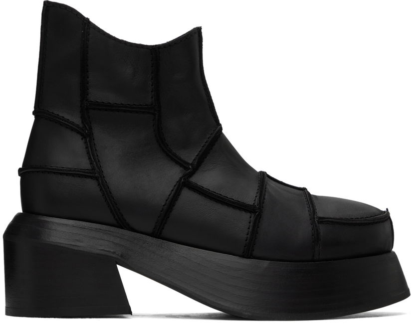 Kläder Eckhaus Latta Eckhaus Latta Patchwork Ankle Boots Svart | FEKLWPTWB99005