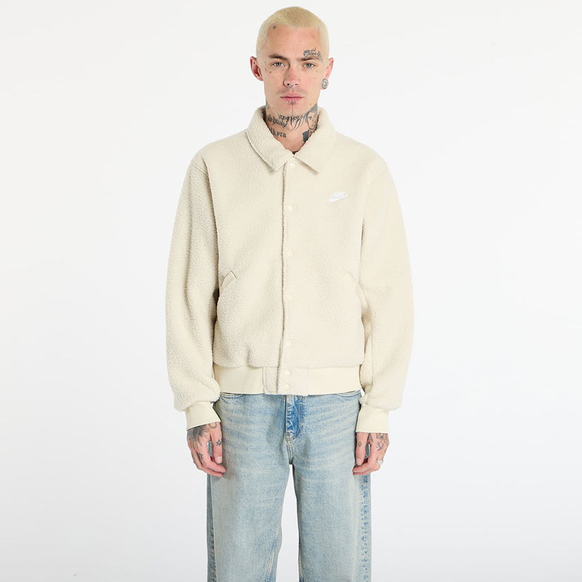 Jacka Nike Sportswear Club High-Pile Fleece Coaches Jacket Beige | HV1429-297