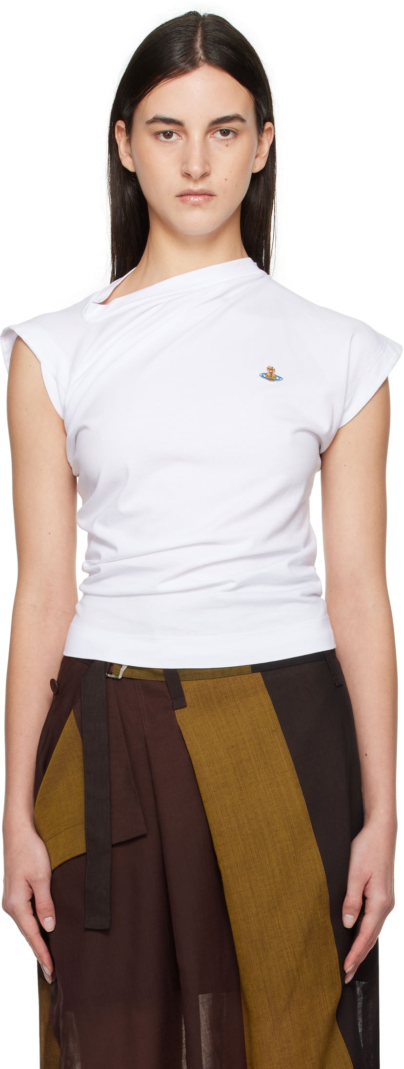 Linne Vivienne Westwood Vivienne Westwood Hebo Draped T-Shirt Vit | 1504000A-J001M-