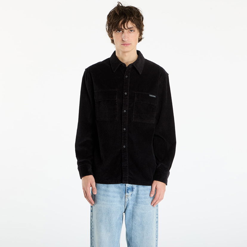 Skjorta CALVIN KLEIN Ls Corduroy Pocket Shirt Svart | LV04RD106G UB1