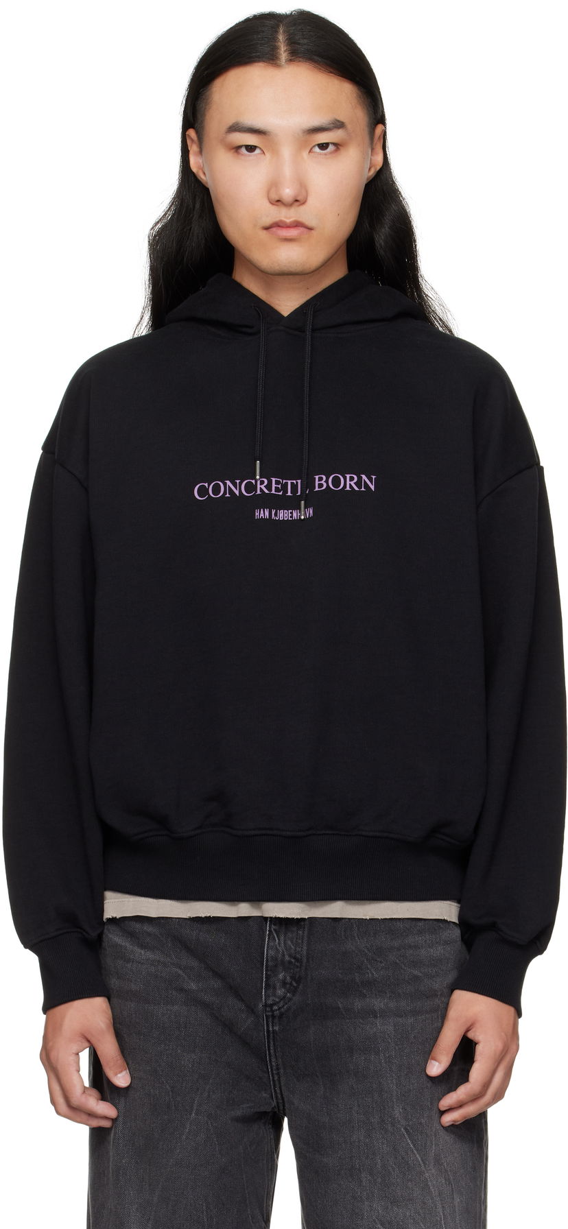 Sweatshirt Han Kjøbenhavn Han Kjobenhavn Logo Oversized Hoodie Svart | M-134727