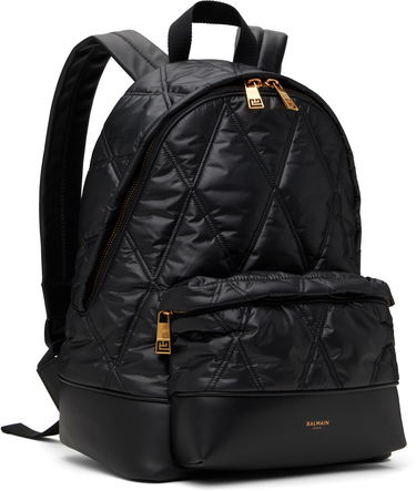 Ryggsäck Balmain Balmain Quilted Diamond Backpack Svart | EM1GE150TTNY, 1