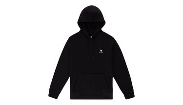 Sweatshirt Converse Embroidered Star Chevron French Terry Pullover Hoodie Svart | 10020343-A01, 0