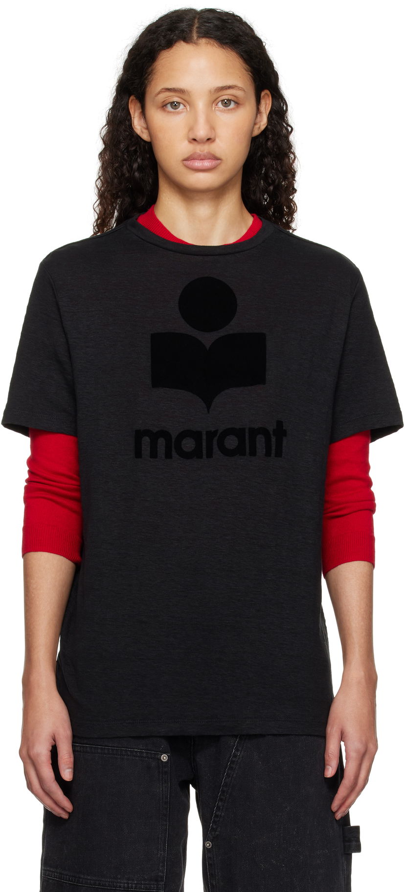 T-shirt Isabel Marant Étoile Isabel Marant Etoile Zewel T-Shirt Svart | TS0001FB-A1N09E
