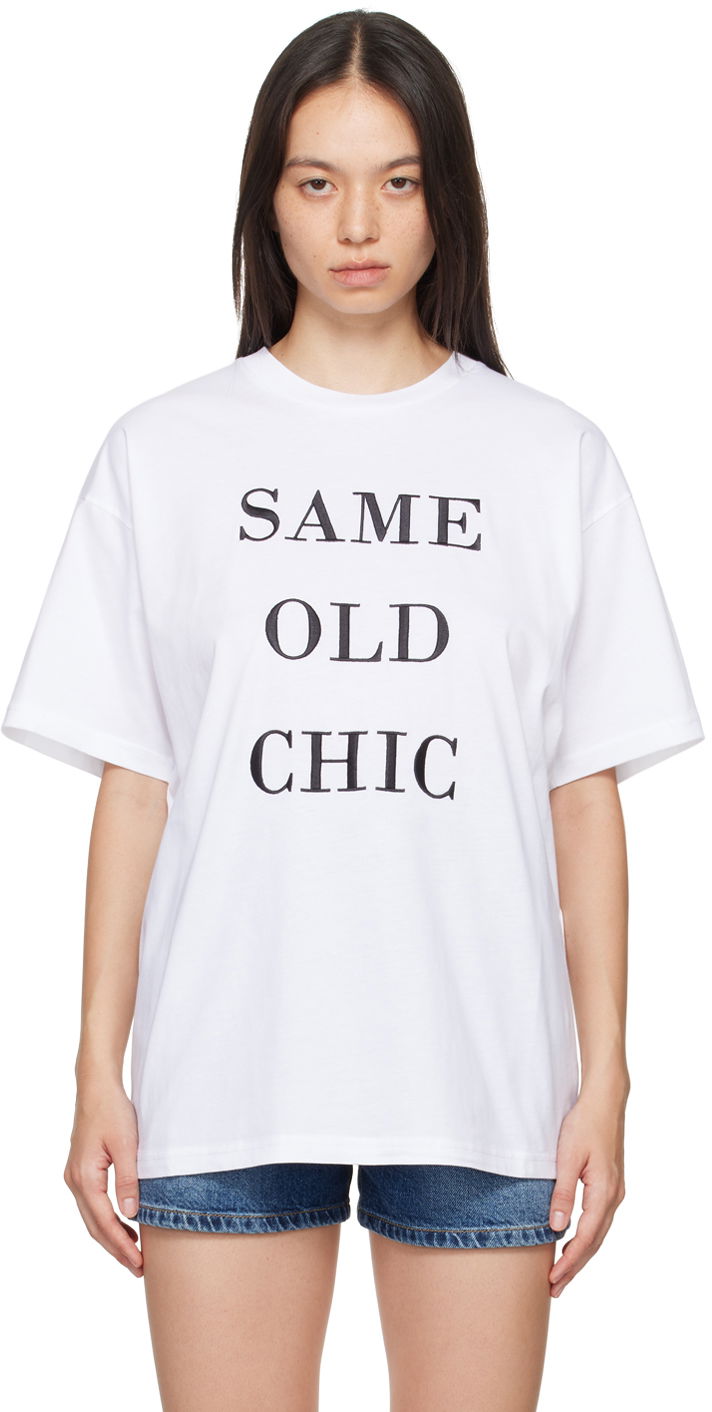 T-shirt Moschino 'Same Old Chic' T-Shirt Vit | 0710 5541 1001