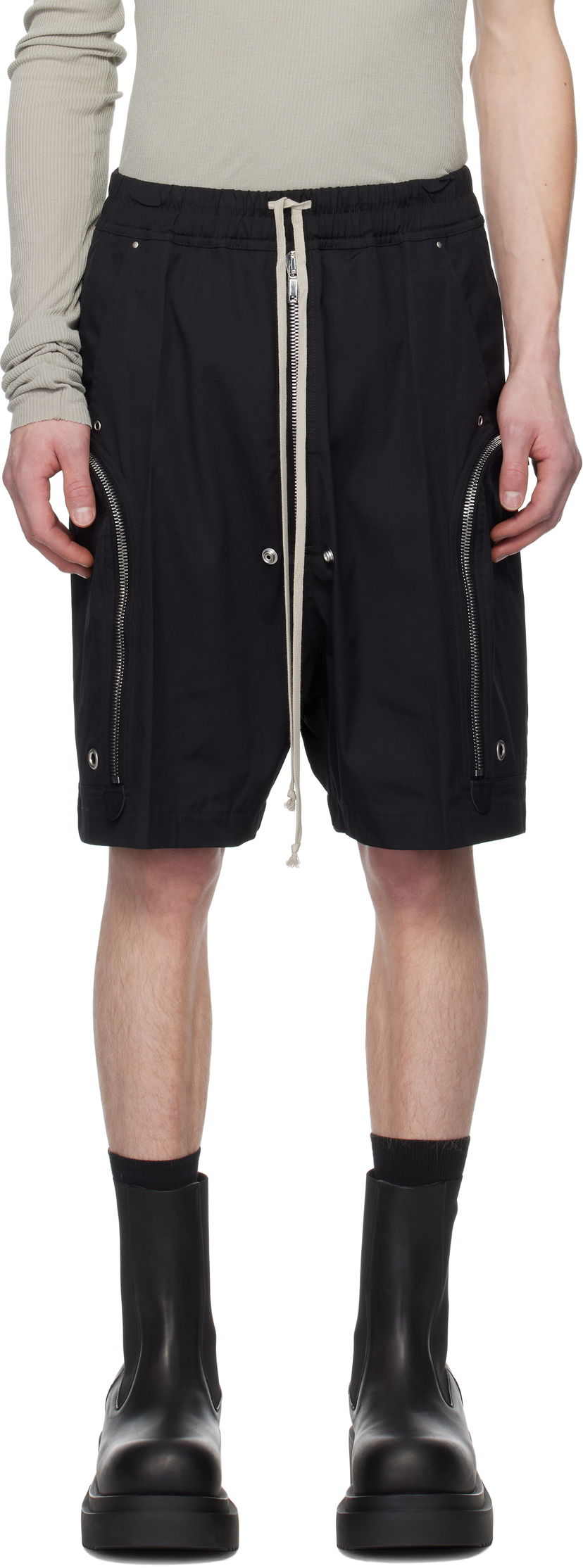 Shorts Rick Owens Rick Owens Hollywood Heavy Bauhaus Bela Shorts Svart | RU01E5392 TE