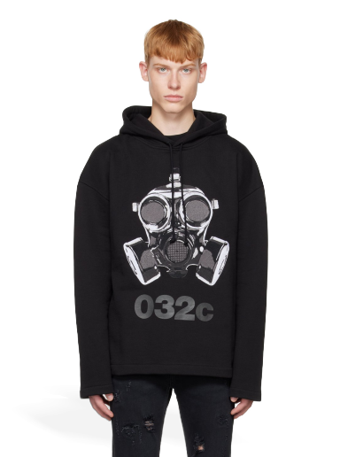 Sweatshirt 032C Mask Hoodie Svart | FW22-C-2040