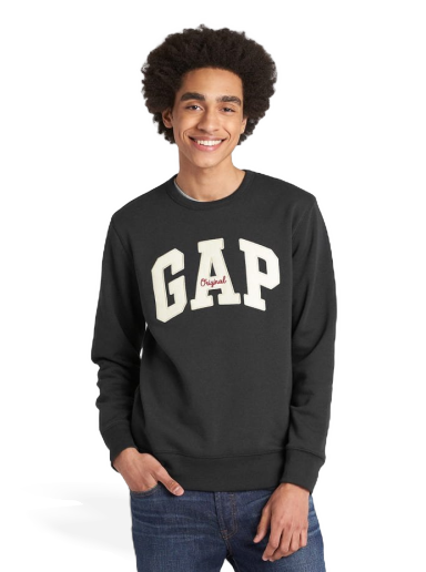 Sweater GAP Original Arch Crewneck Svart | 852079-07