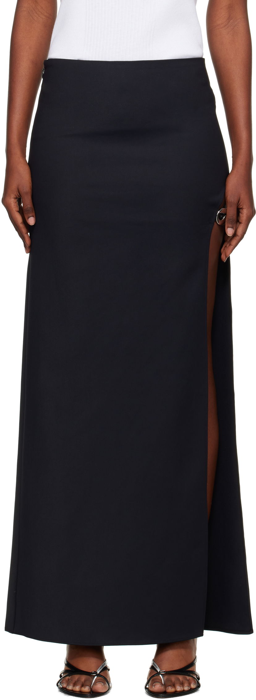 Kjol Coperni Coperni Garter Belt Maxi Skirt Svart | COPJ100F2043