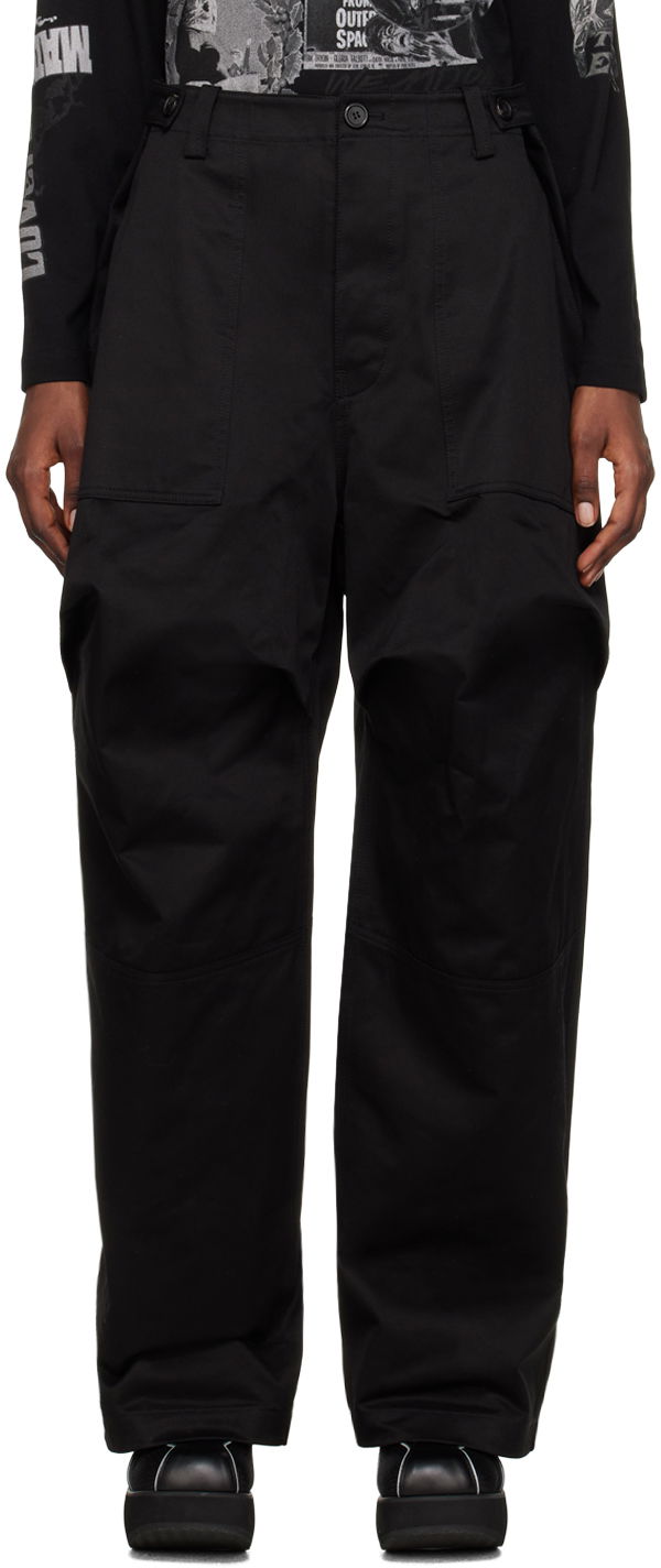 Cargo byxor We11done We11done Paneled Trousers Svart | WD-PT1-23-238-W-BK