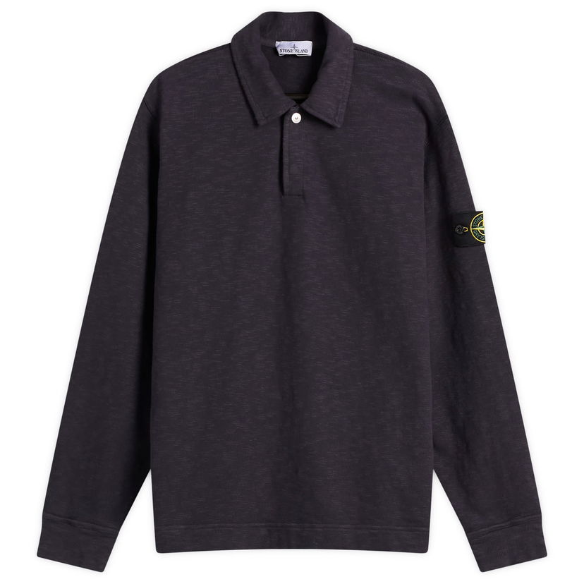 Polotröja Stone Island Brushed Cotton Long Sleeve Polo Shirt, Size Large Mörkblå | K2S156100054-V0026