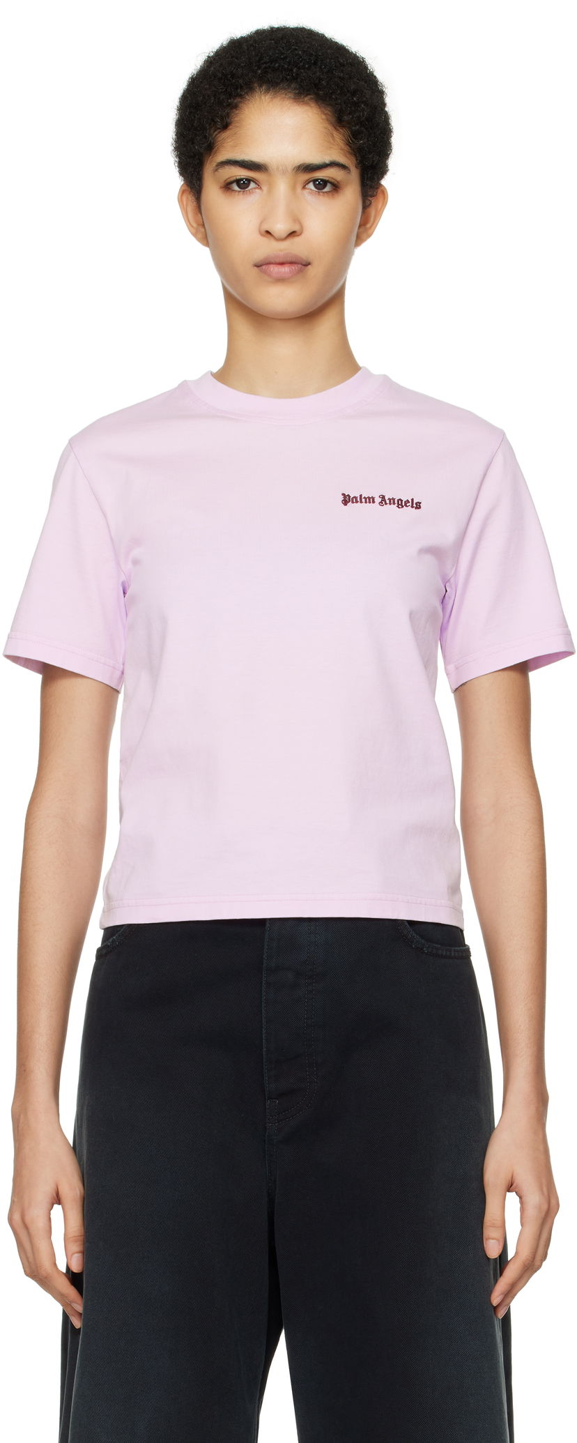 T-shirt Palm Angels Classic Logo Fitted Tee Rosa | PWAA044F24JER0013629