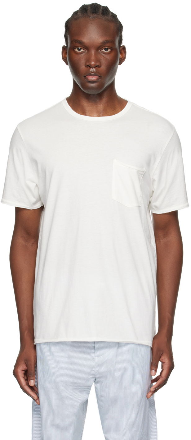 T-shirt rag & bone Miles Pocket T-Shirt Vit | MBC21PT0236N23