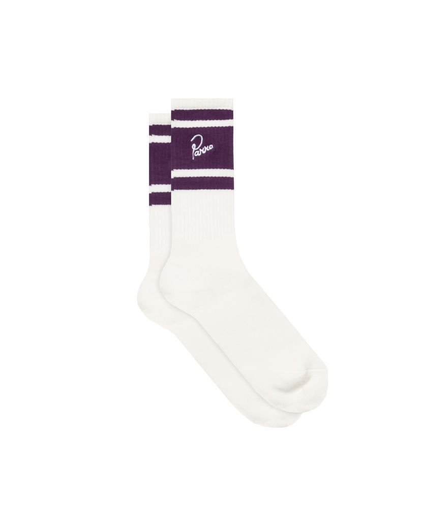Strumpor By Parra Parra Signature Striped Crew Socks Vit | 53465