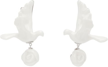 Örhängen SHUSHU/TONG YVMIN Edition Ceramics Pigeon With Rose Drop Earrings Vit | 25626WHT00DLR, 0