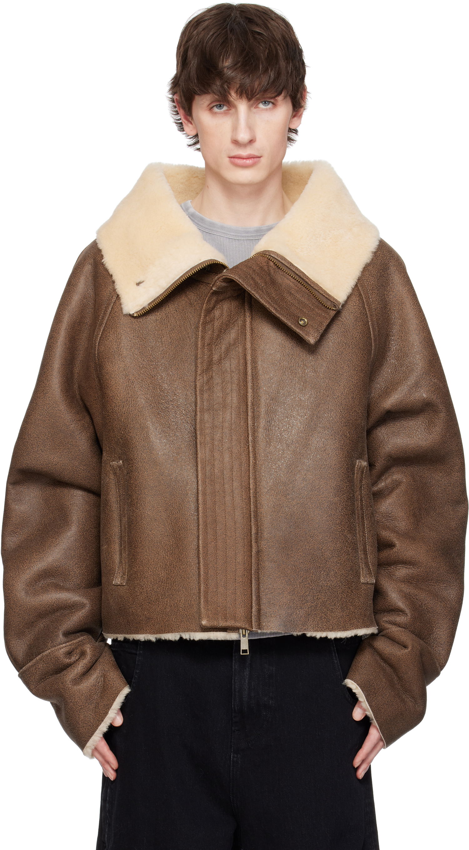 Bomberjacka Entire Studios Entire Studios Bulk Shearling Jacket Brun | ESU-S25-13014-CO, 0