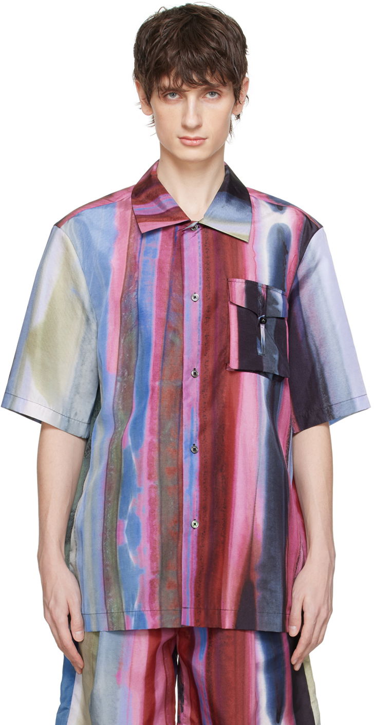 Skjorta Feng Chen Wang Feng Chen Wang Bellows Pocket Short Sleeve Shirt Flerfärgad | FUS17SR15