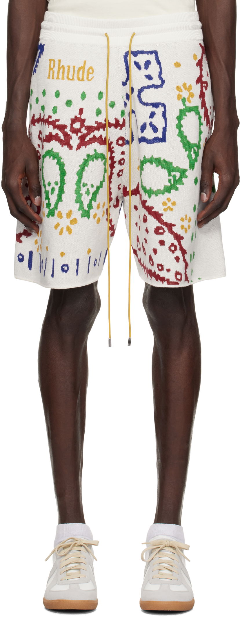 Shorts Rhude Rhude Knit Bandana Shorts Vit | RHPS25SH01472